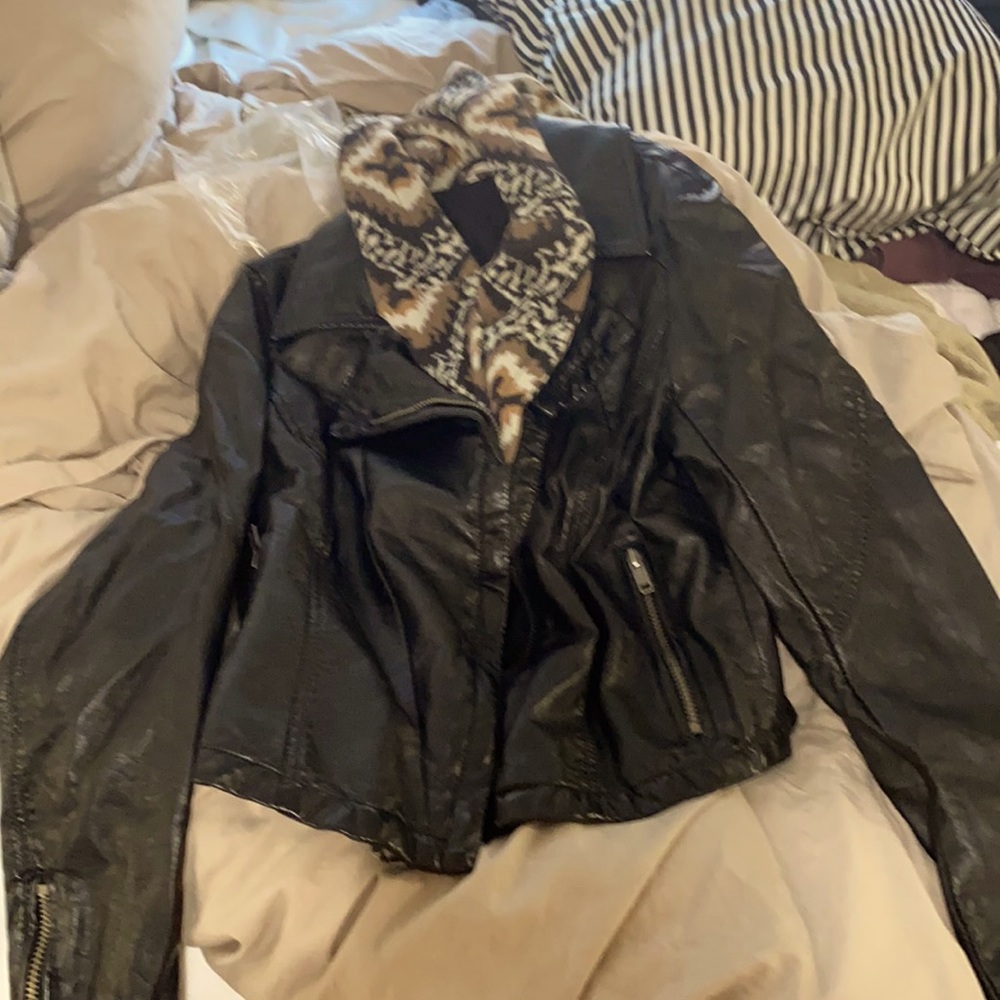 Free people faux leather jacket